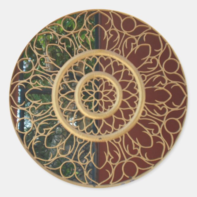 Sticker Rond délicatesse ronde or (Devant)