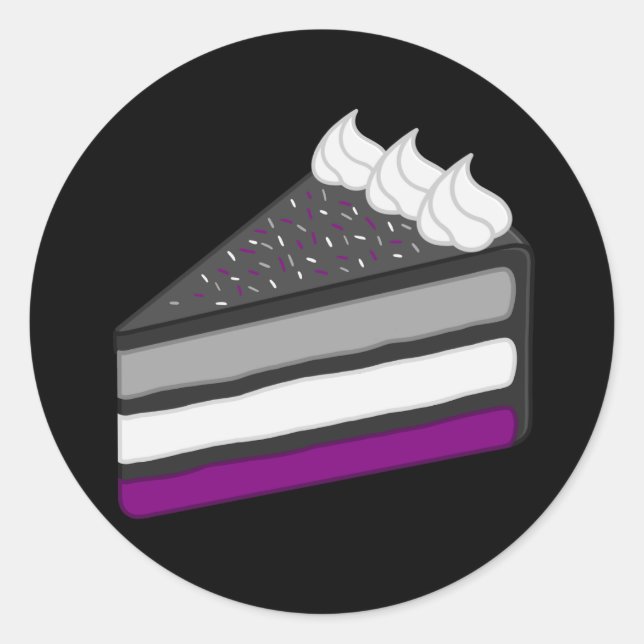 Sticker Rond Délicieuse tranche de gâteau Aexuel (Devant)