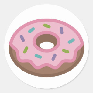 Sticker Rond Délicieux arrosez le beignet Emoji
