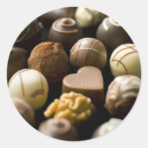 Sticker Rond Delicious chocolate pralines