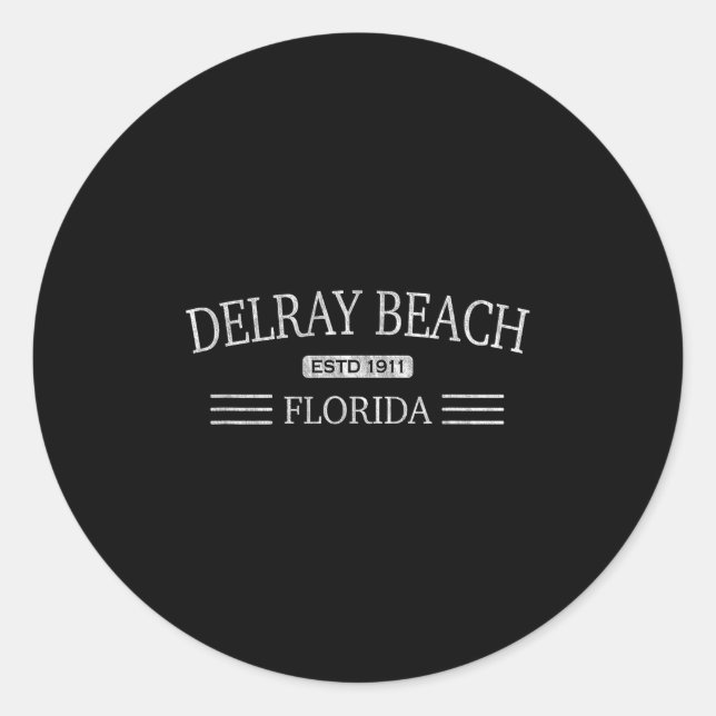 Sticker Rond Delray Beach Floride - Fl (Devant)
