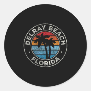 Sticker Rond Delray Beach Floride Fl Vintage Graphisme les anné