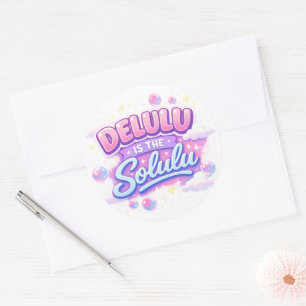 Sticker Rond Delulu est le Solulu – Joli esthétique Kawaii