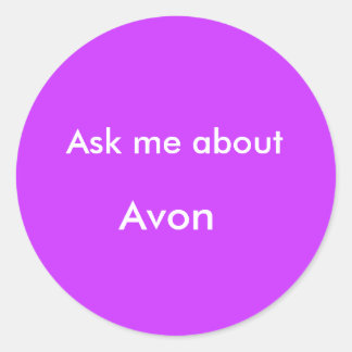 Sticker Rond Demandez-moi à propos de, Avon