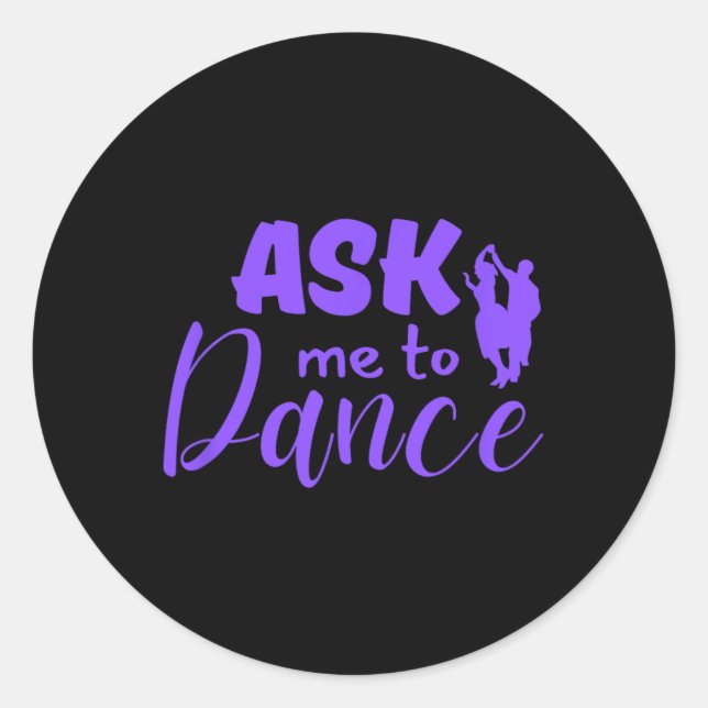 Sticker Rond Demandez-Moi De Danser Couple Social Dancing (Devant)
