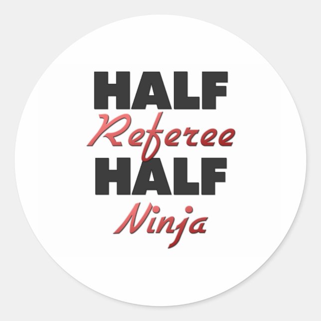 Sticker Rond Demi-arbitre moitié Ninja (Devant)