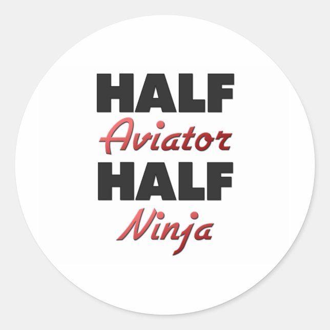 Sticker Rond Demi Aviateur Demi Ninja (Devant)