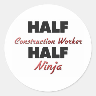 Sticker Rond Demi de travailleur de la construction demi de