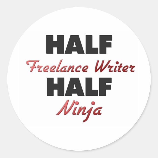 Sticker Rond Demi-Écrivain Freelance Demi-Ninja (Devant)