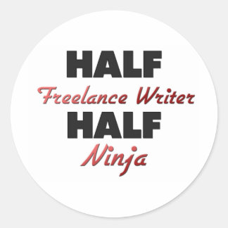 Sticker Rond Demi-Écrivain Freelance Demi-Ninja