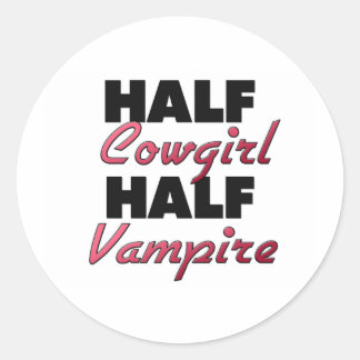 Sticker Rond Demi-fille demi-vampire