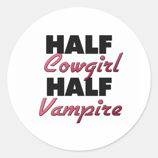 Sticker Rond Demi-fille demi-vampire (Devant)