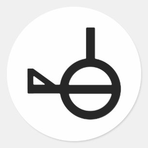 Sticker Rond Demi-genre Troisième sexe Symbole du genre
