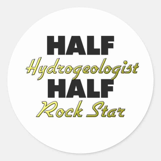 Sticker Rond Demi-hydrogéologue Half Rock Star (Devant)