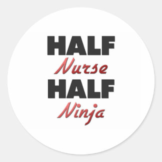 Sticker Rond Demi-infirmière moitié Ninja