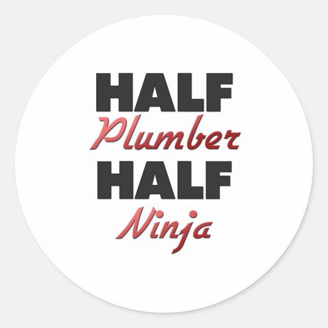 Sticker Rond Demi-plombier demi-ninja (Devant)