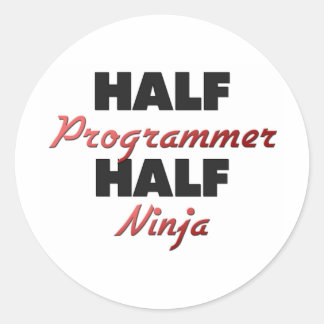 Sticker Rond Demi-programmeur moitié Ninja