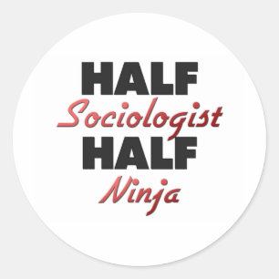 Sticker Rond Demi-sociologue Half Ninja