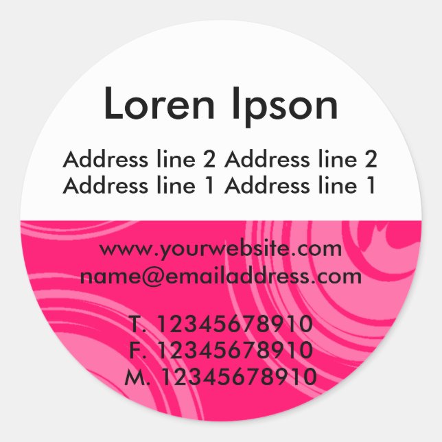 Sticker Rond Demi-texture et blanc 02 Entreprise / Profil (Devant)