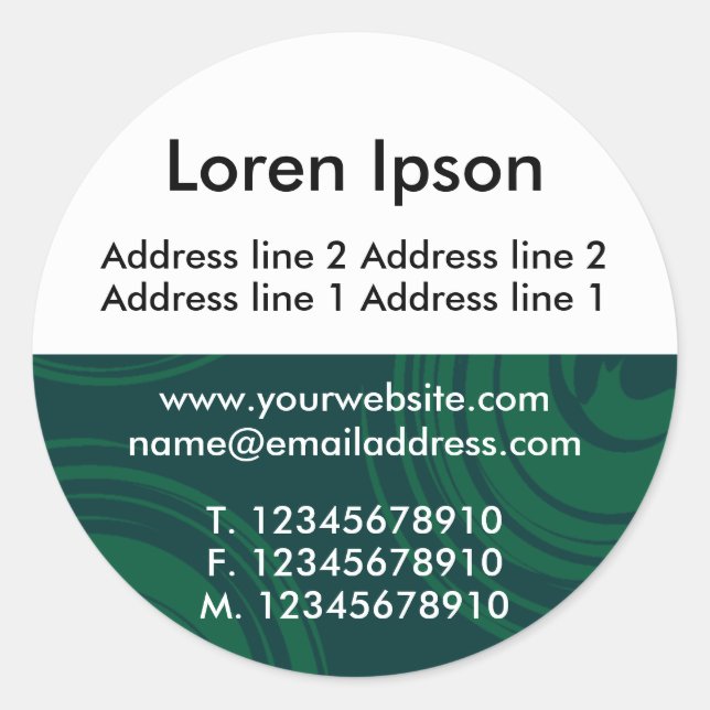 Sticker Rond Demi-texture et blanc 02 Entreprise / Profil (Devant)
