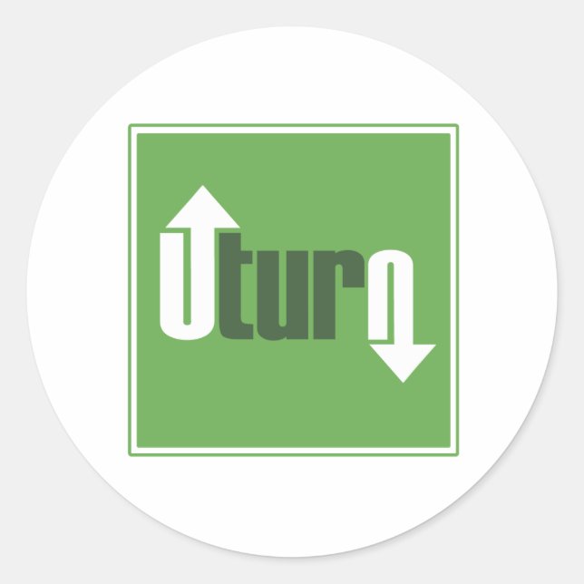 Sticker Rond demi-tour (Devant)
