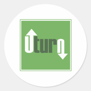 Sticker Rond Demi-tour