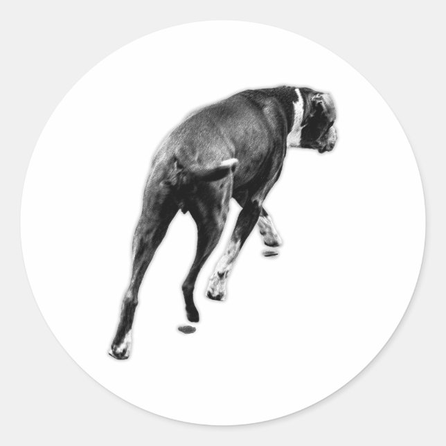 Sticker Rond Demi-tour - B&W Silhouette (Devant)