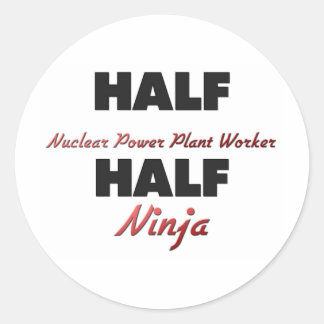 Sticker Rond Demi-travailleur Plante d'énergie nucléaire Demi-N
