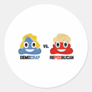 Sticker Rond Démocrade vs. Républican