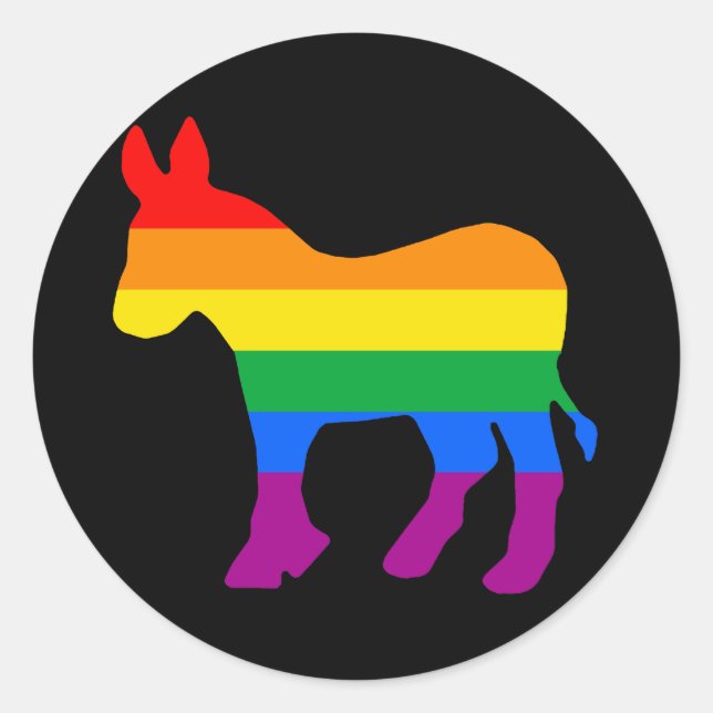 STICKER ROND DÉMOCRATE GAY (Devant)