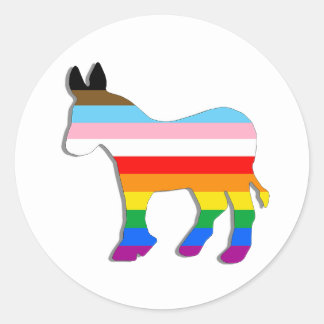 Sticker Rond Démocrate LGBTQ