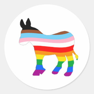 Sticker Rond Démocrate LGBTQ