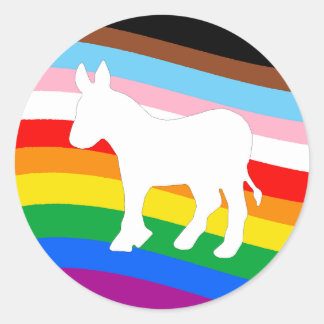 Sticker Rond Démocrate LGBTQ