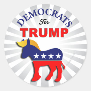 Sticker Rond DÉMOCRATE POUR L'ATOUT ! ! Trumpocrats ! Commutez