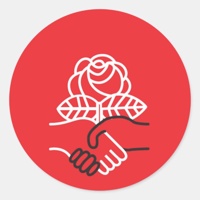 Sticker Rond Democratic Socialists of America (Devant)