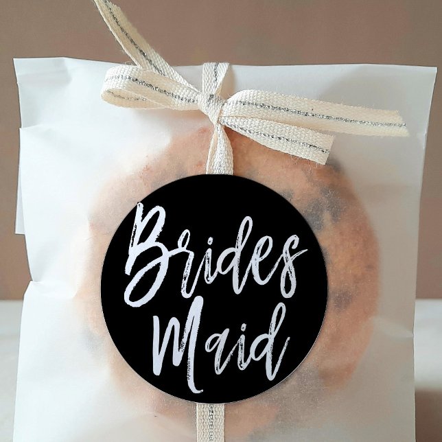 Sticker Rond Demoiselles d'honneur | Mariage de style script (Créateur téléchargé)