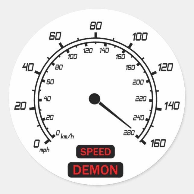 Sticker Rond Démon de vitesse (Devant)