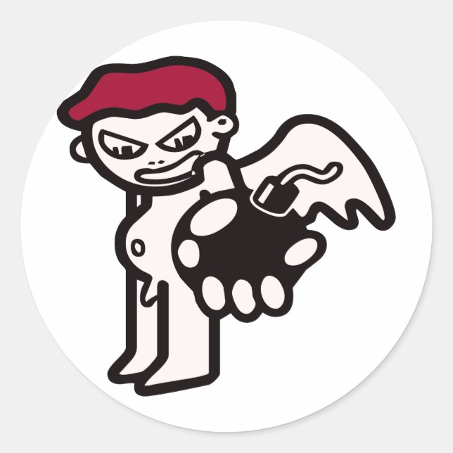 Sticker Rond démon dynamite (Devant)