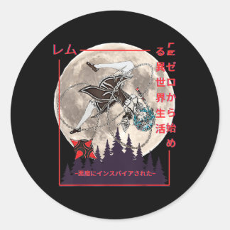 Sticker Rond Demon Maid Japonais Anime Manga Style