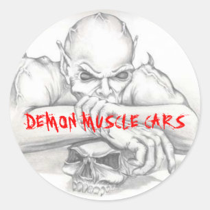 STICKER ROND DEMON STICKER, DEMON MUSCLE CARS