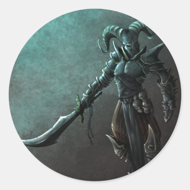 Sticker Rond Démon Warrior (Devant)