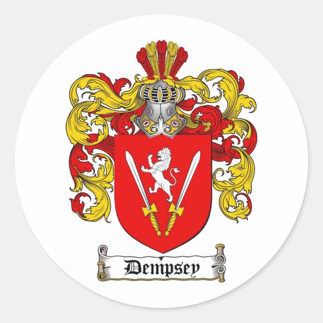 STICKER ROND DEMPSEY FAMILLE CREST - MANTEAU D'ARMES DEMPSEY (Devant)