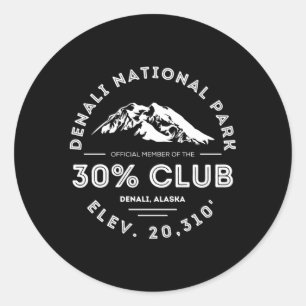 Sticker Rond Denali 30 Club Alaska National Park