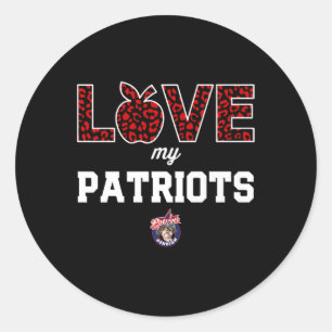 Sticker Rond Denbigh Patriots Logo Love My Team Hs