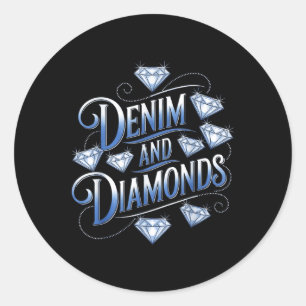 Sticker Rond Denim Et Diamonds Pays Ouest Bachelorette Pa