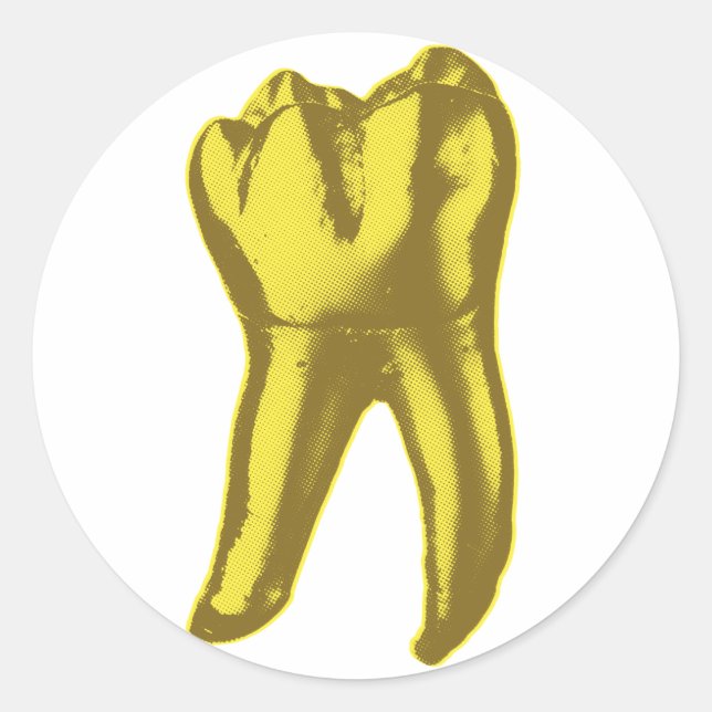 Sticker Rond Dent en or (Devant)