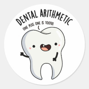 Sticker Rond Dental Arithmétique Funky Douille dentaire