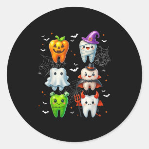 Sticker Rond Dental Boo Crew Tee Dentist Halloween Costumes W