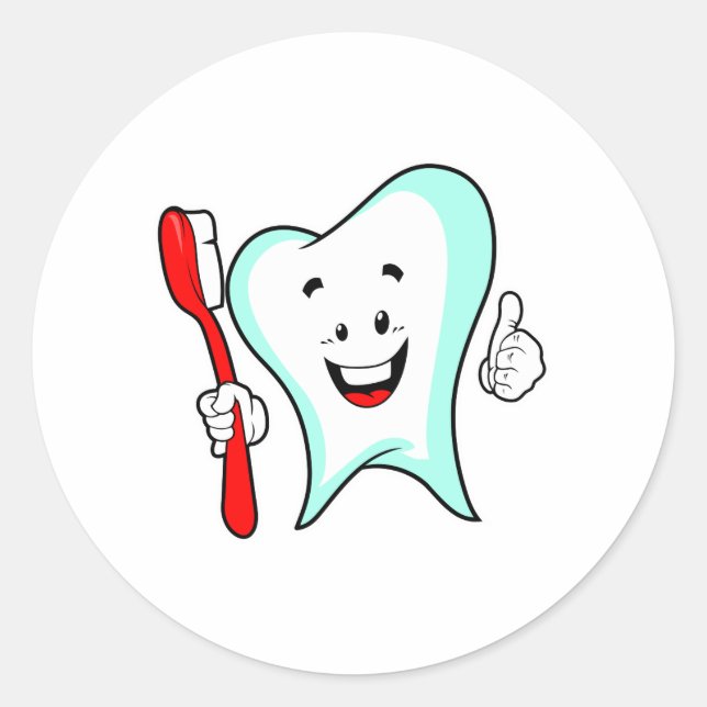 Sticker Rond Dental Care Happy Tooth (Devant)