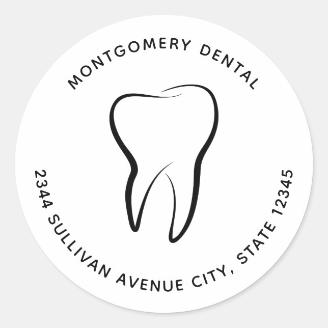 Sticker Rond Dental Dentistry Clinique Adresse Médicale (Devant)